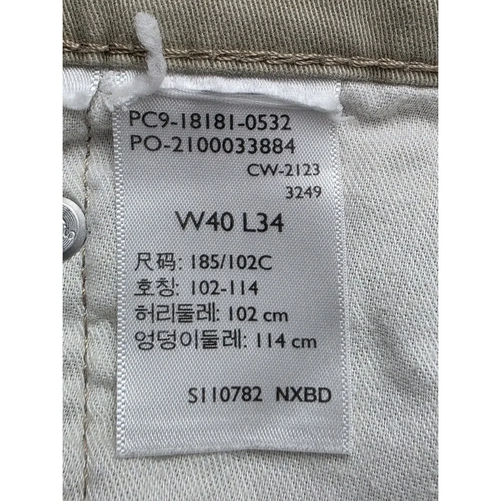 Levis 502 Taper Fit All Seasons Tech Pants Mens 40x34 Color Khaki